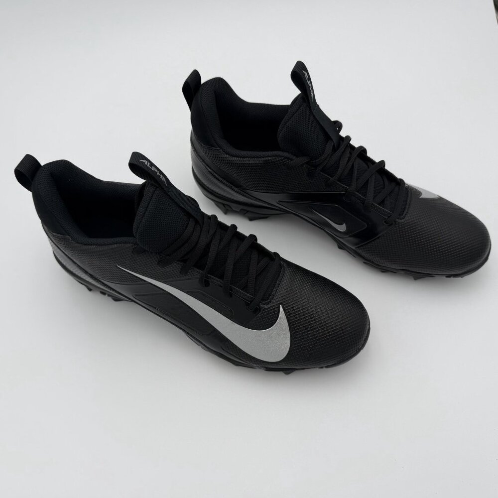 Nike Alpha Black Silver Men's Baseball Football Cleats Size 13